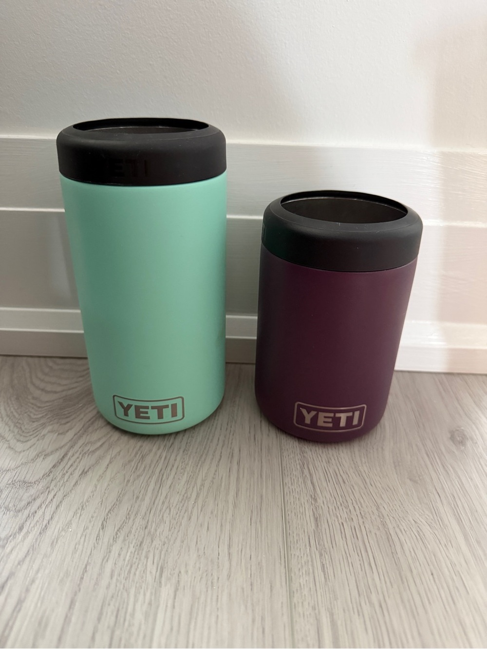 Yeti Mint Green Tumbler and Plum Can Insulator